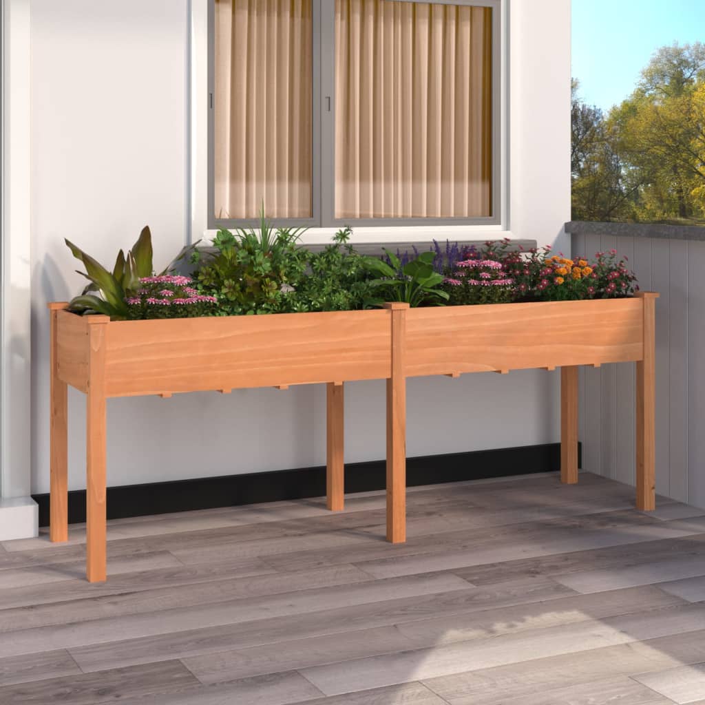 Pflanzkübel mit Einsatz und Rollen 71x37x80 cm Massivholz Tanne