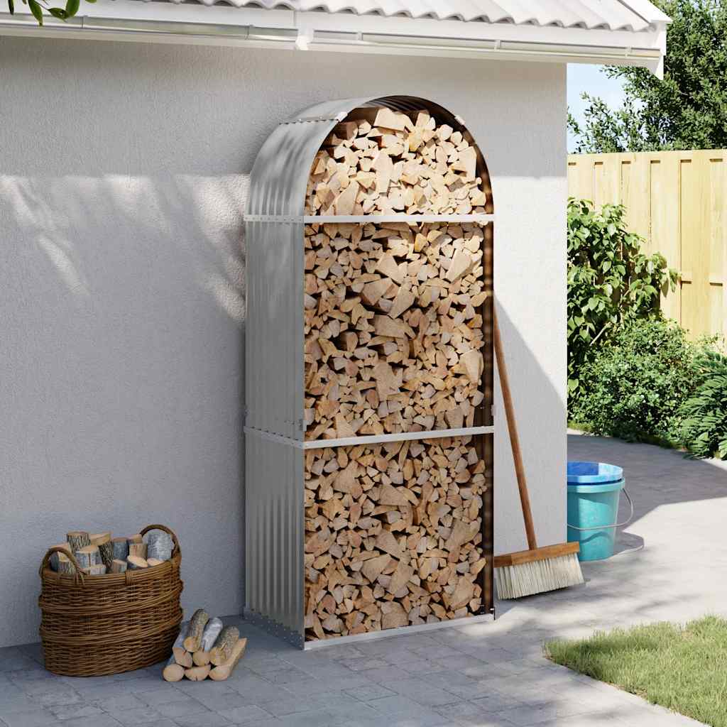 vidaXL Kaminholzunterstand Grün 40x45x170 cm Verzinkter Stahl