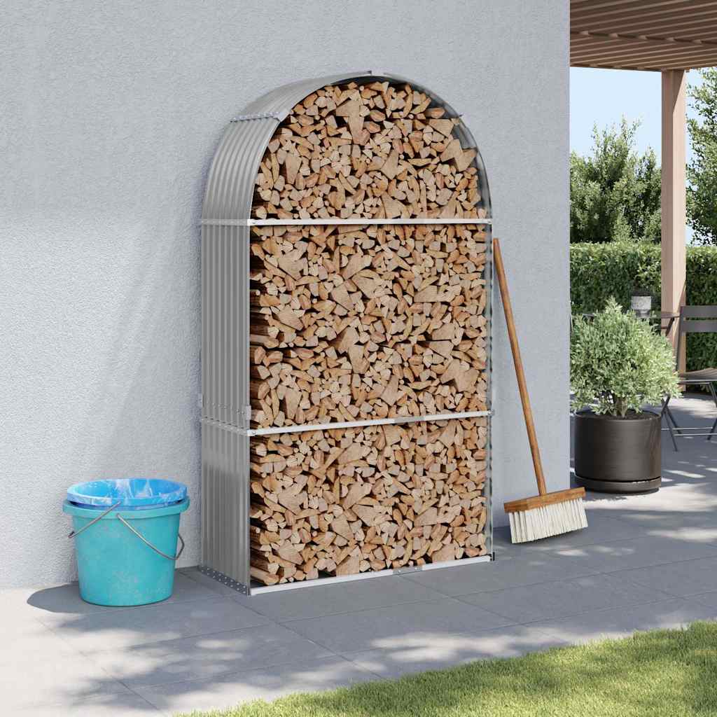 vidaXL Kaminholzunterstand Grün 40x45x170 cm Verzinkter Stahl