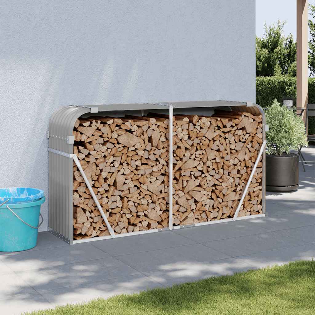 vidaXL Kaminholzunterstand Grün 40x45x170 cm Verzinkter Stahl