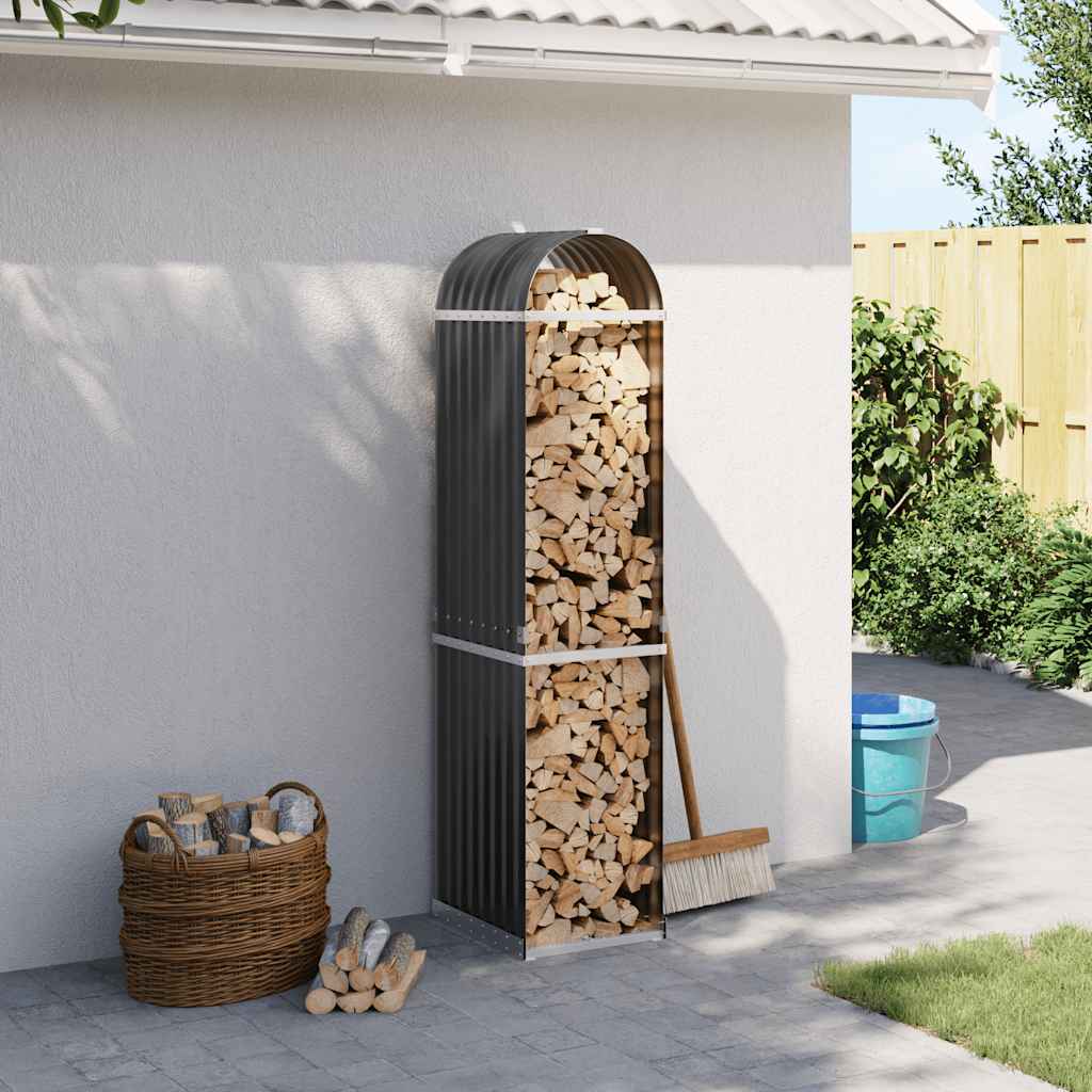 vidaXL Kaminholzunterstand Grün 40x45x170 cm Verzinkter Stahl