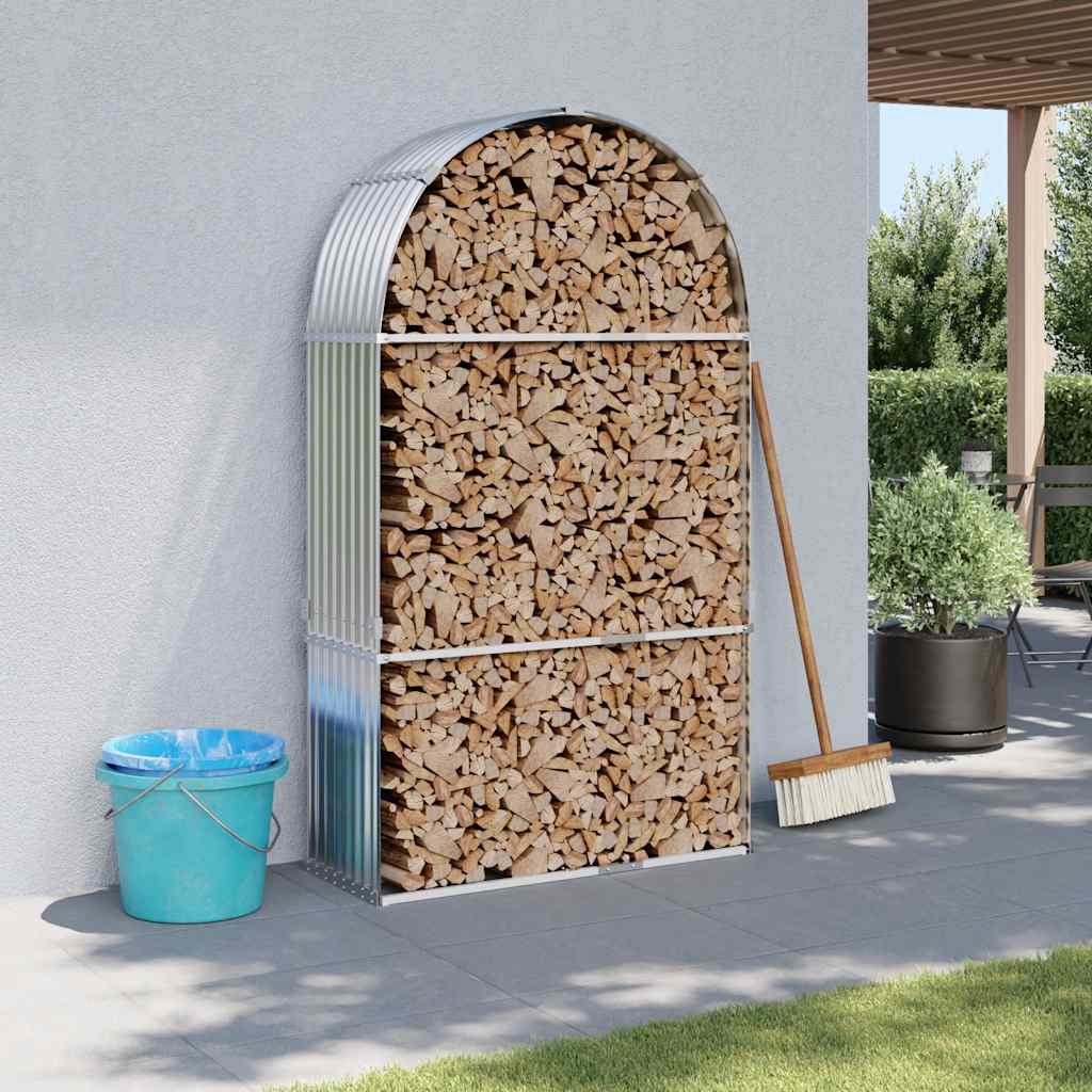 vidaXL Kaminholzunterstand Grün 40x45x170 cm Verzinkter Stahl