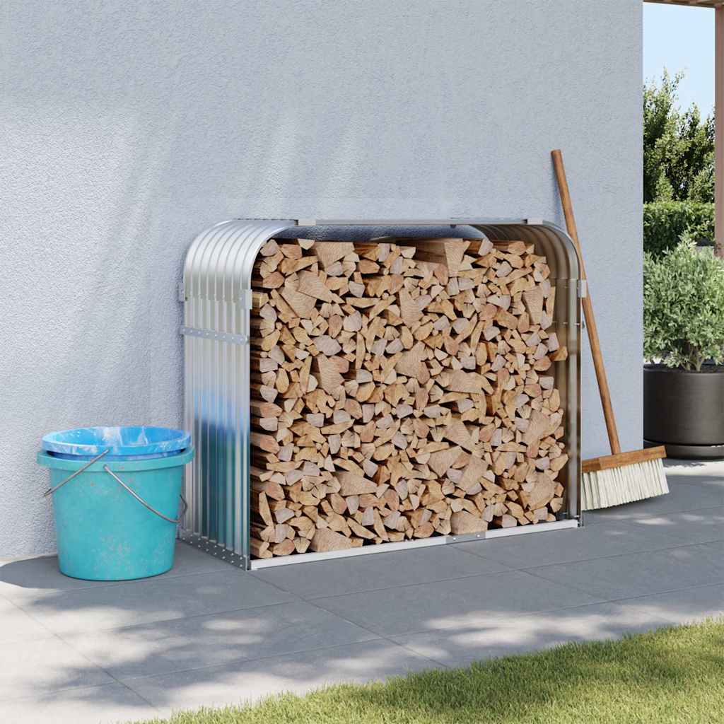 vidaXL Kaminholzunterstand Grün 40x45x170 cm Verzinkter Stahl