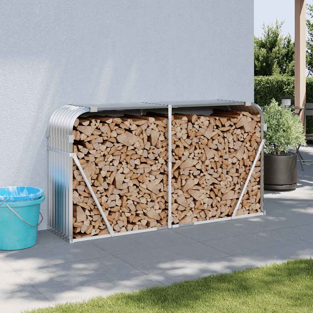 vidaXL Kaminholzunterstand Grün 40x45x170 cm Verzinkter Stahl