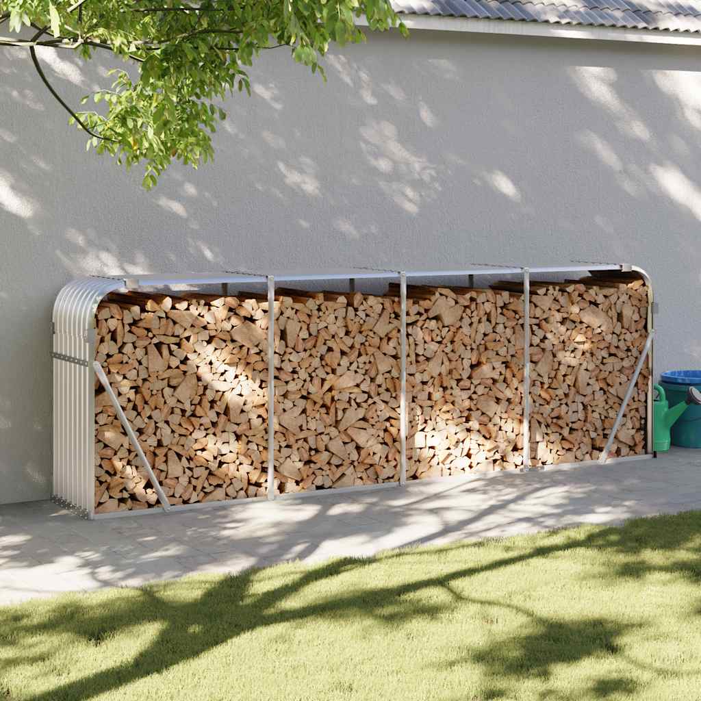 vidaXL Kaminholzunterstand Grün 40x45x170 cm Verzinkter Stahl