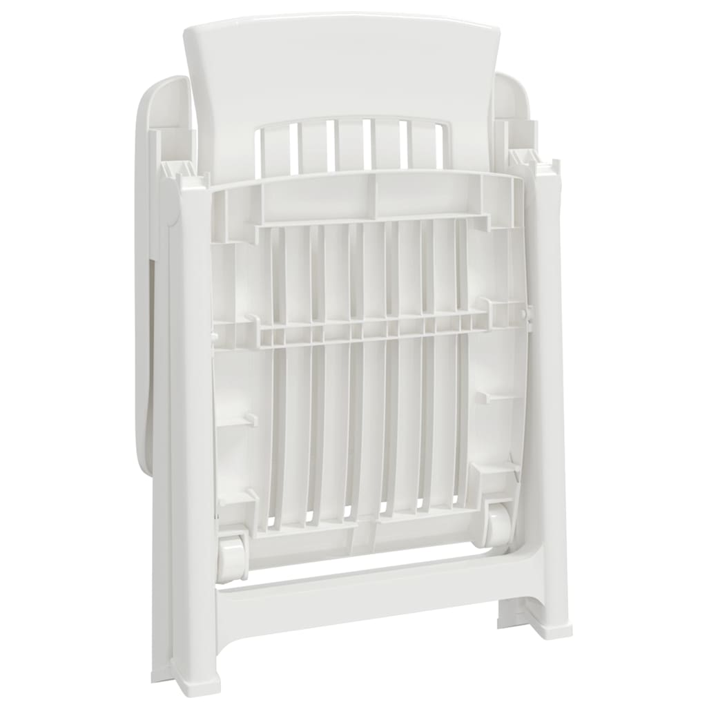 vidaXL Gartenstühle 2 Stk. Verstellbar Weiß PP