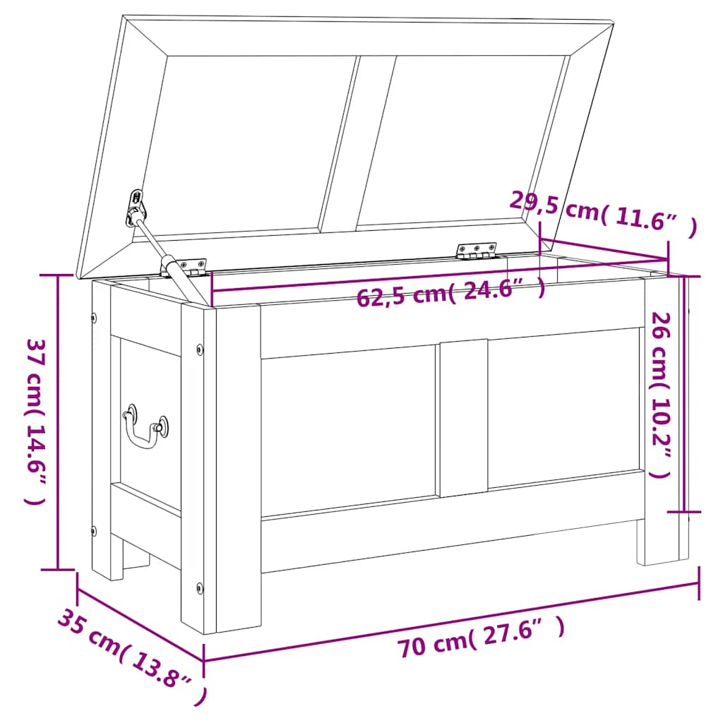 vidaXL Truhe mit Deckel Braun Massivholz Akazie
