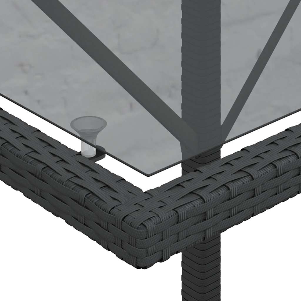 vidaXL 3-tlg. Bistro-Set mit Kissen Schwarz Poly Rattan