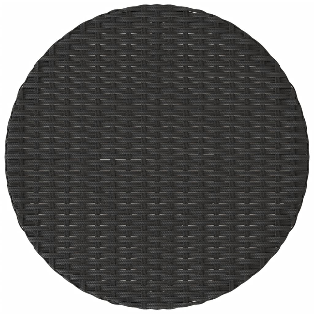 vidaXL 3-tlg. Bistro-Set mit Kissen Schwarz Poly Rattan