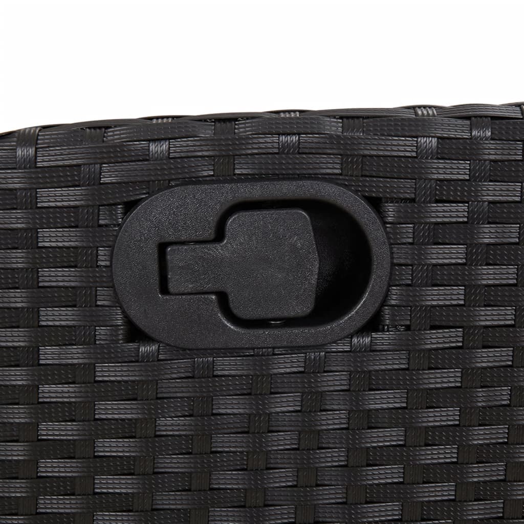 vidaXL Gartensessel Verstellbar mit Kissen Schwarz Poly Rattan