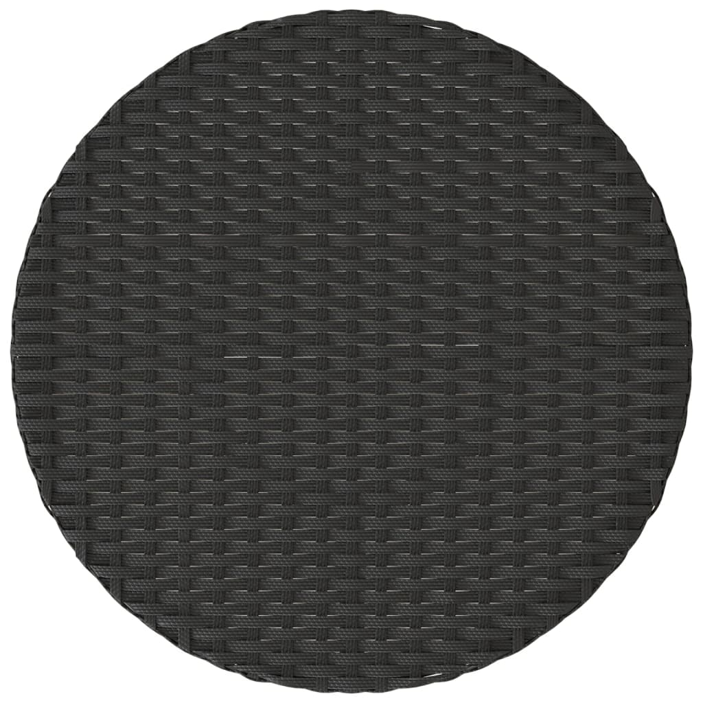 vidaXL 3-tlg. Bistro-Set mit Kissen Schwarz Poly Rattan