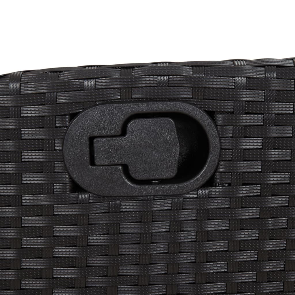 vidaXL 3-tlg. Bistro-Set mit Kissen Schwarz Poly Rattan