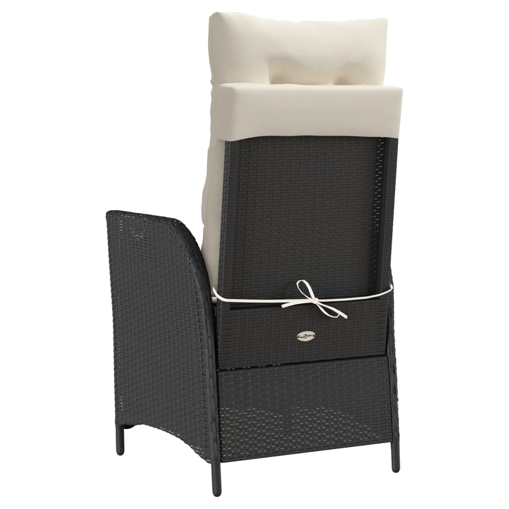 vidaXL 3-tlg. Bistro-Set mit Kissen Schwarz Poly Rattan