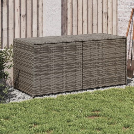 vidaXL Gartentruhe Schwarz 283L Poly Rattan