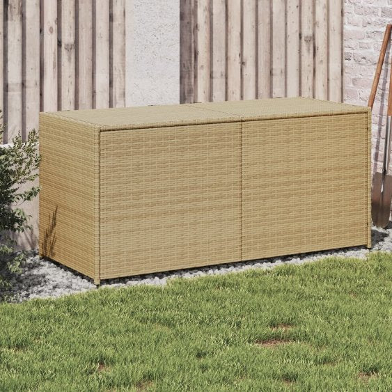 vidaXL Gartentruhe Schwarz 283L Poly Rattan