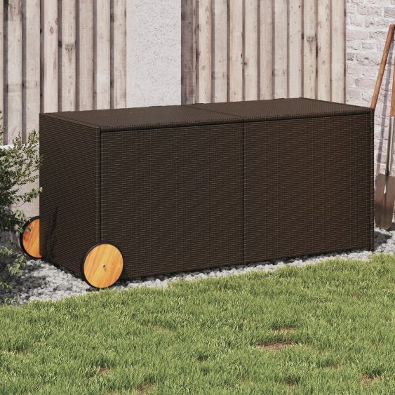 vidaXL Gartentruhe Schwarz 283L Poly Rattan