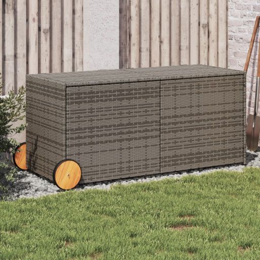 vidaXL Gartentruhe Schwarz 283L Poly Rattan