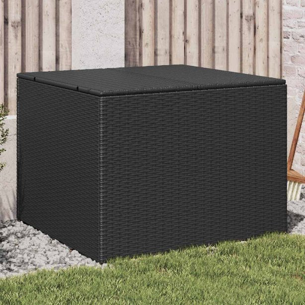 vidaXL Gartentruhe Schwarz 283L Poly Rattan