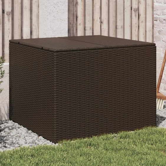 vidaXL Gartentruhe Schwarz 283L Poly Rattan