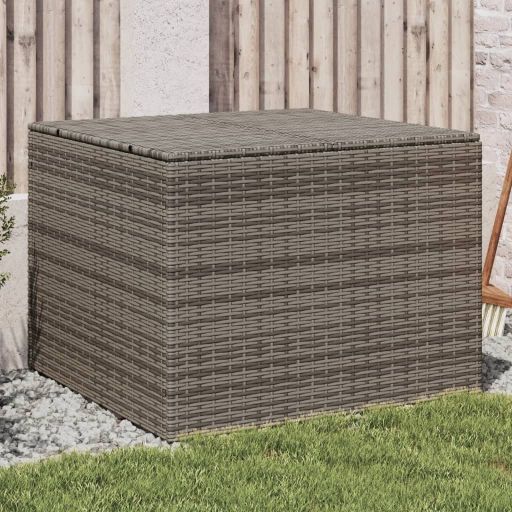 vidaXL Gartentruhe Schwarz 283L Poly Rattan