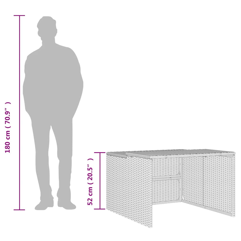 vidaXL Mähroboter-Garage Braun 86x90x52/57 cm Poly Rattan