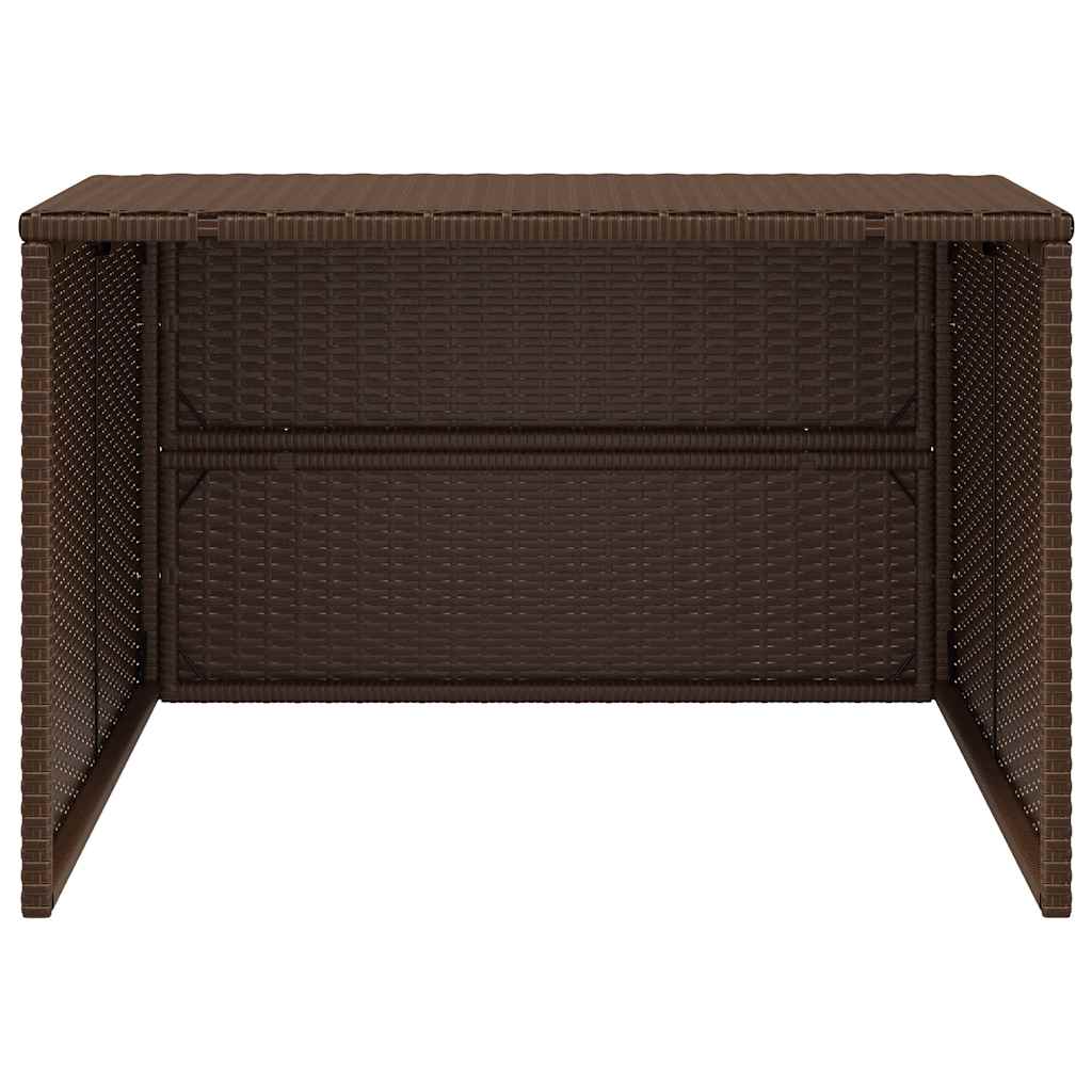 vidaXL Mähroboter-Garage Braun 86x90x52/57 cm Poly Rattan