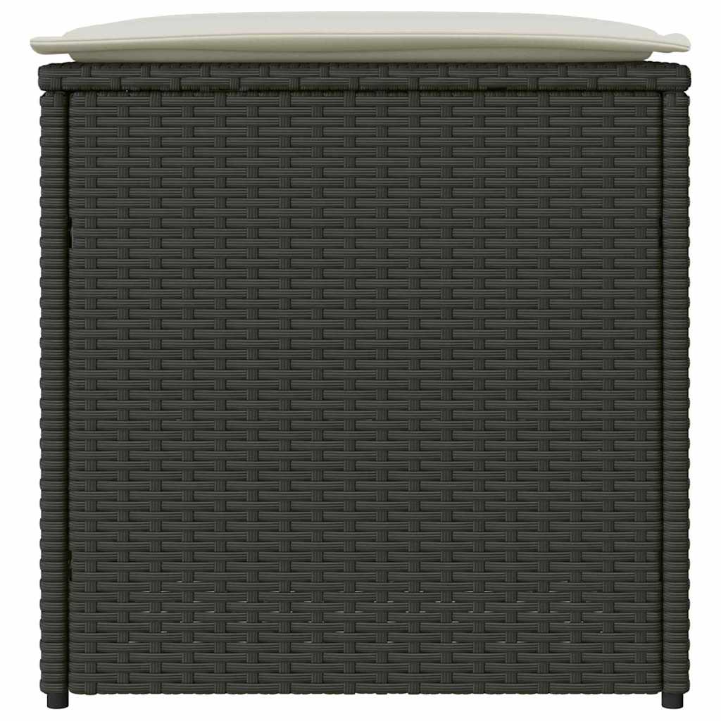 vidaXL Kissenbox mit Speicher Schwarz 50 x 50 x 50 cm Poly-Rattan