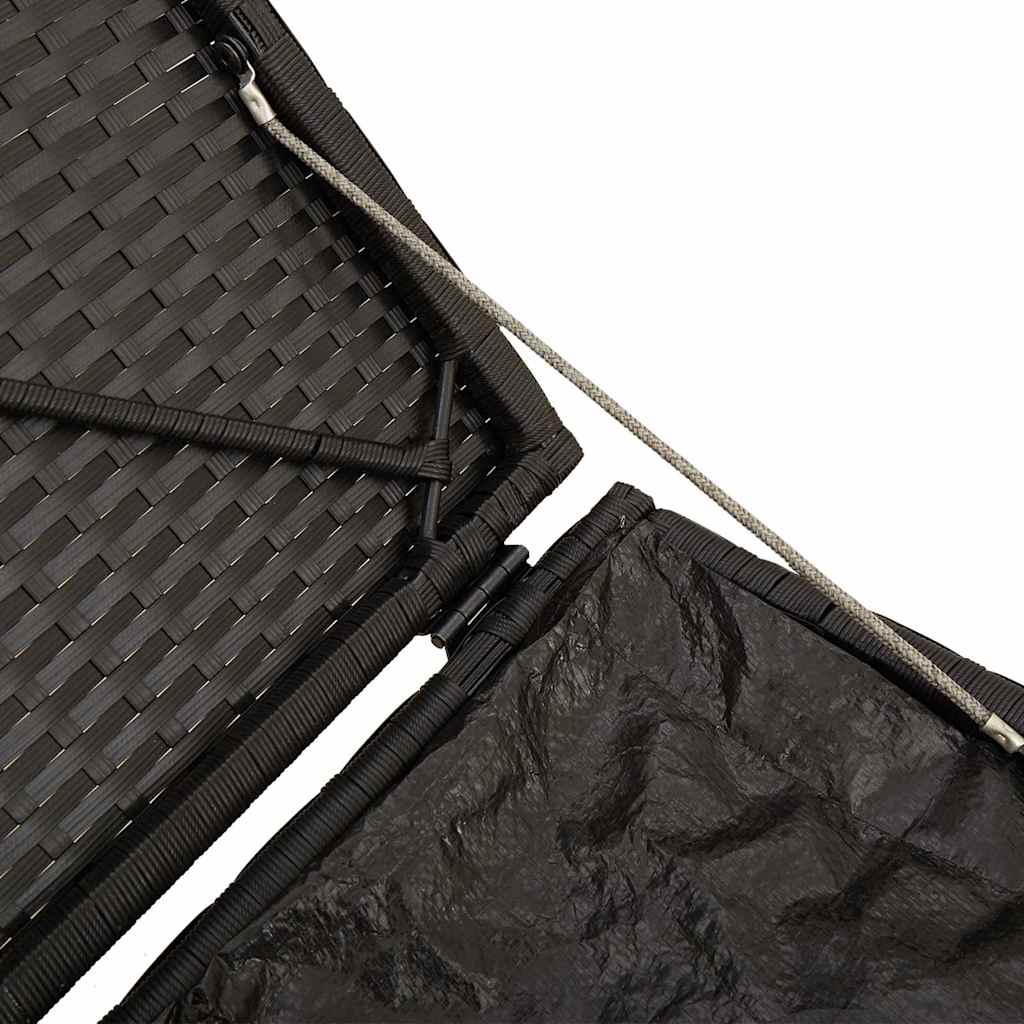 vidaXL Kissenbox mit Speicher Schwarz 50 x 50 x 50 cm Poly-Rattan