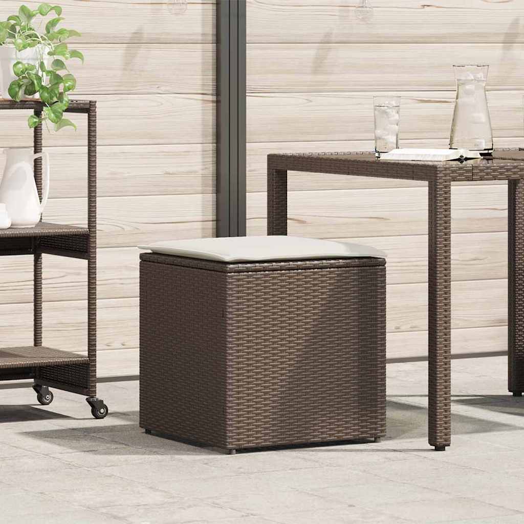vidaXL Kissenbox mit Speicher Schwarz 50 x 50 x 50 cm Poly-Rattan