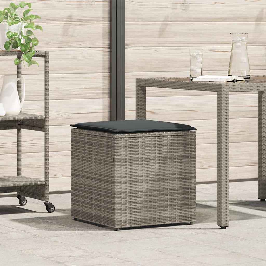 vidaXL Kissenbox mit Speicher Schwarz 50 x 50 x 50 cm Poly-Rattan