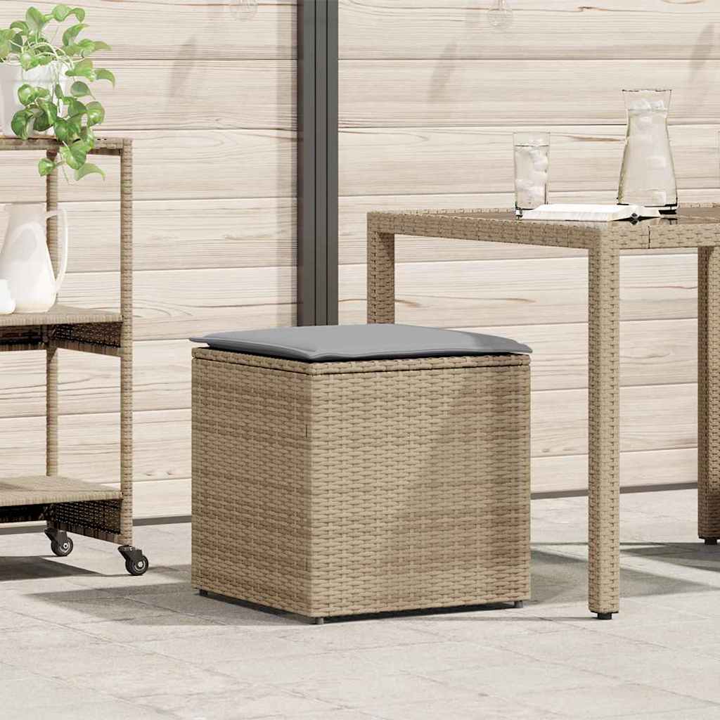 vidaXL Kissenbox mit Speicher Schwarz 50 x 50 x 50 cm Poly-Rattan