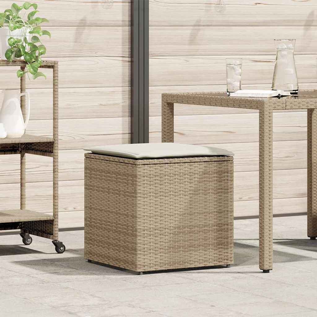 vidaXL Kissenbox mit Speicher Schwarz 50 x 50 x 50 cm Poly-Rattan