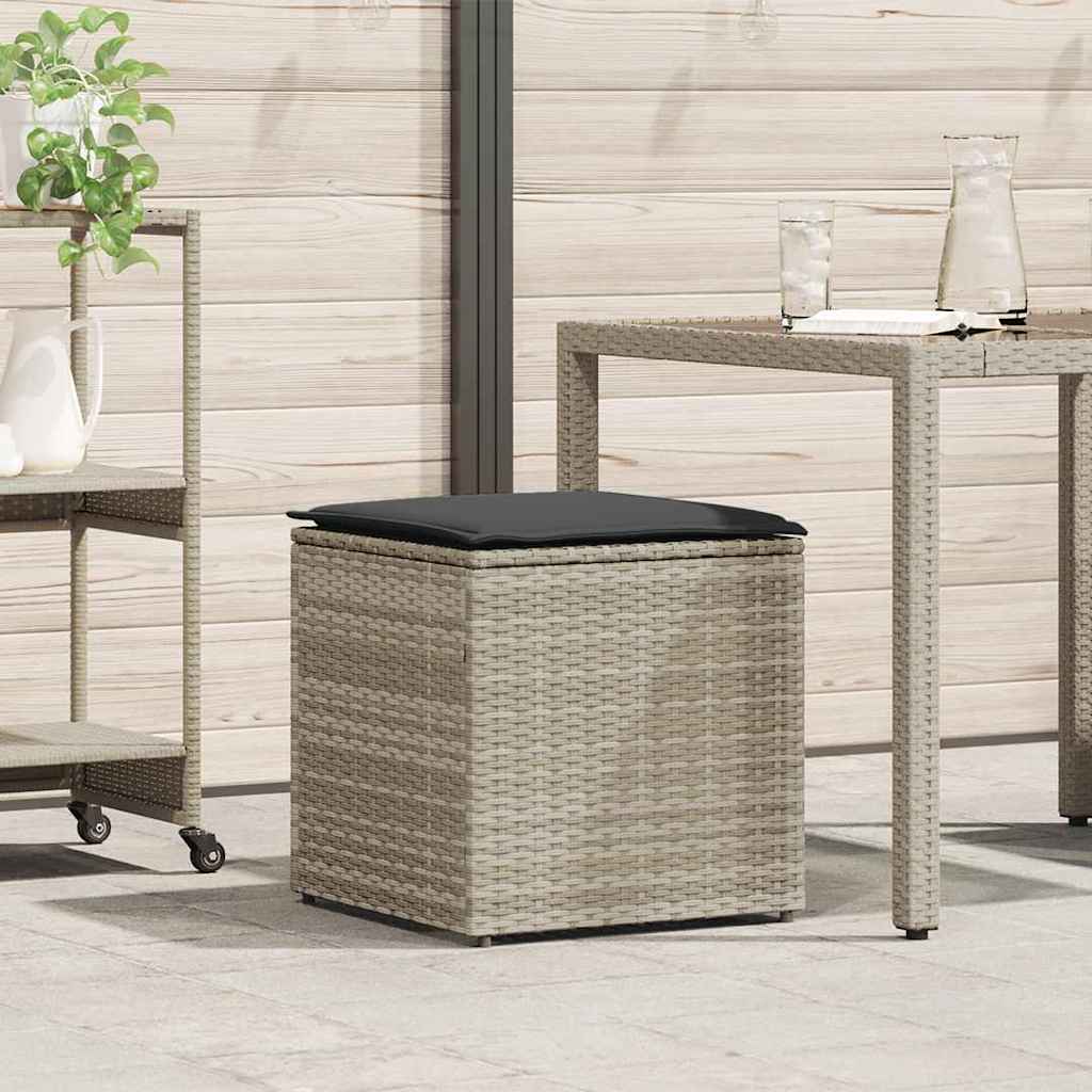 vidaXL Kissenbox mit Speicher Schwarz 50 x 50 x 50 cm Poly-Rattan