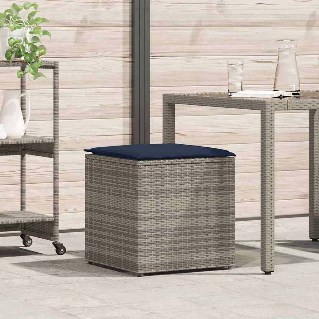 vidaXL Kissenbox mit Speicher Schwarz 50 x 50 x 50 cm Poly-Rattan