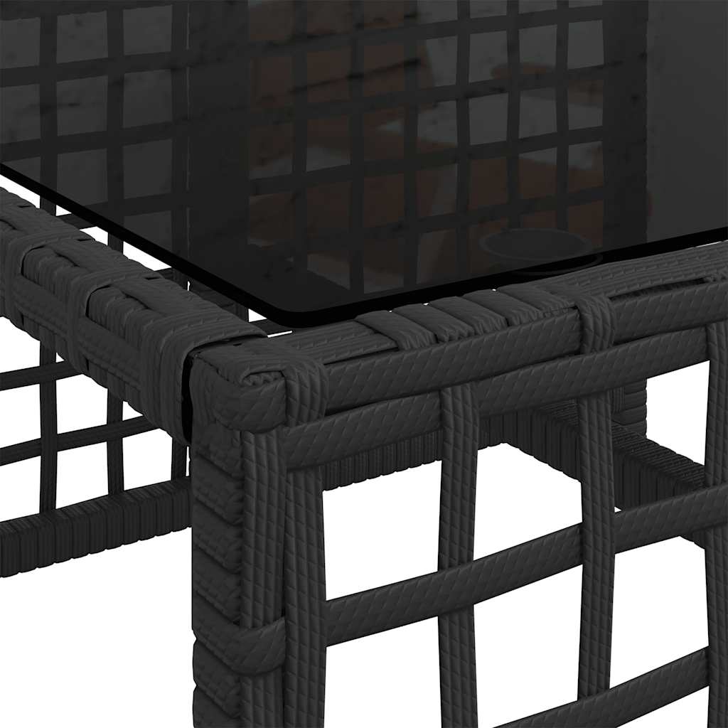 vidaXL 3-tlg. Garten-Ecksofa-Set mit Kissen Schwarz Poly Rattan