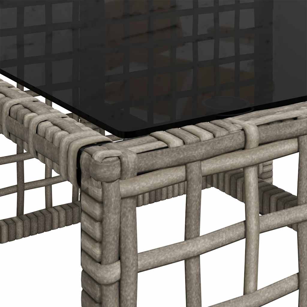 vidaXL 3-teiliges Ecksofa-Set für den Garten mit Kissen, grau, Polyrattan