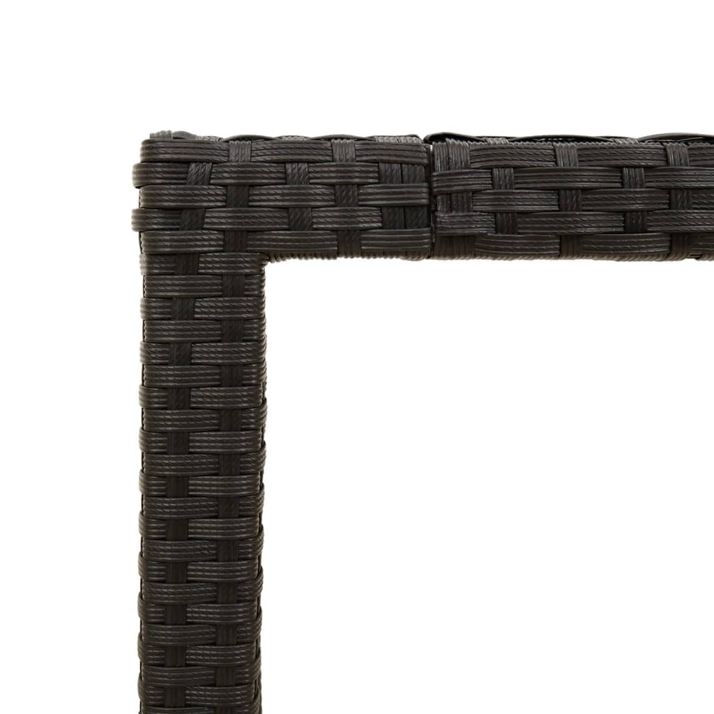 vidaXL Gartentisch mit Akazienholz-Platte Schwarz Poly Rattan