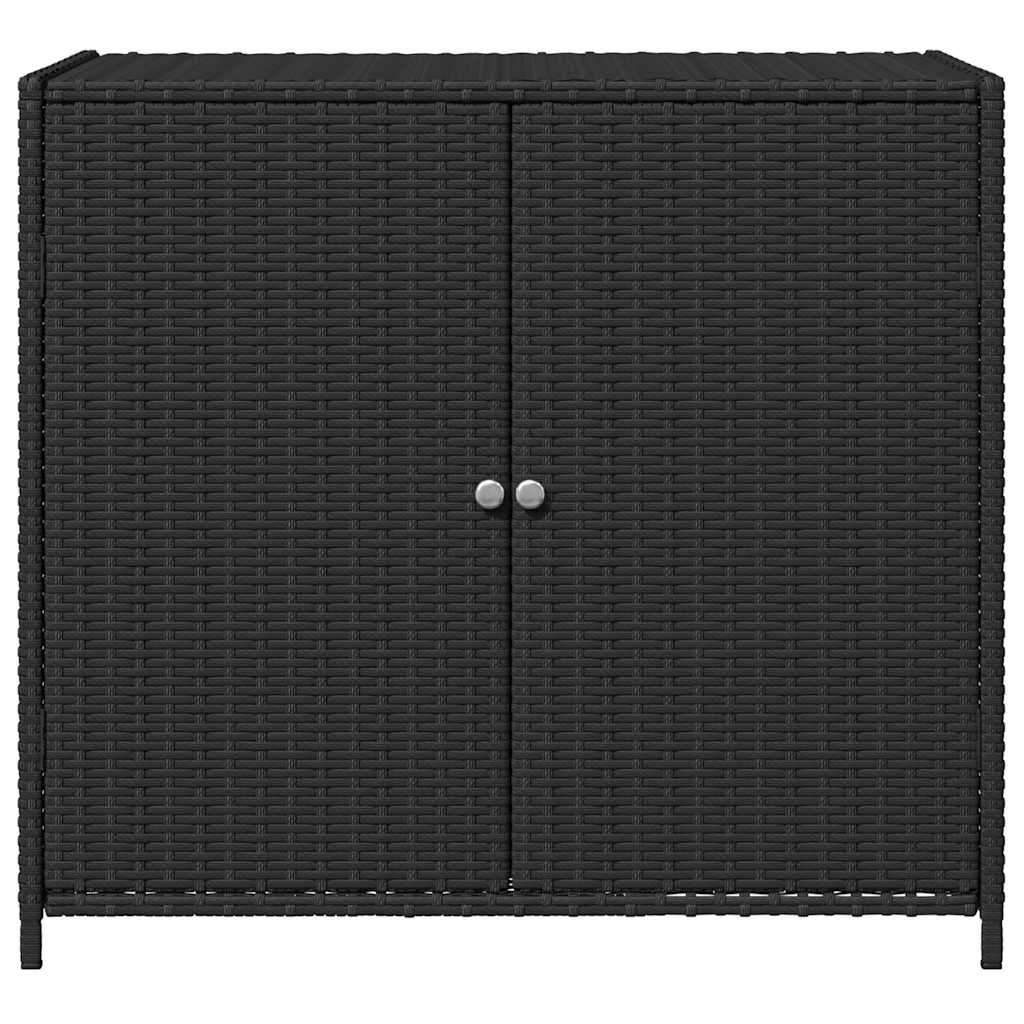 vidaXL Gartenschrank Schwarz 83x45x76 cm Poly Rattan