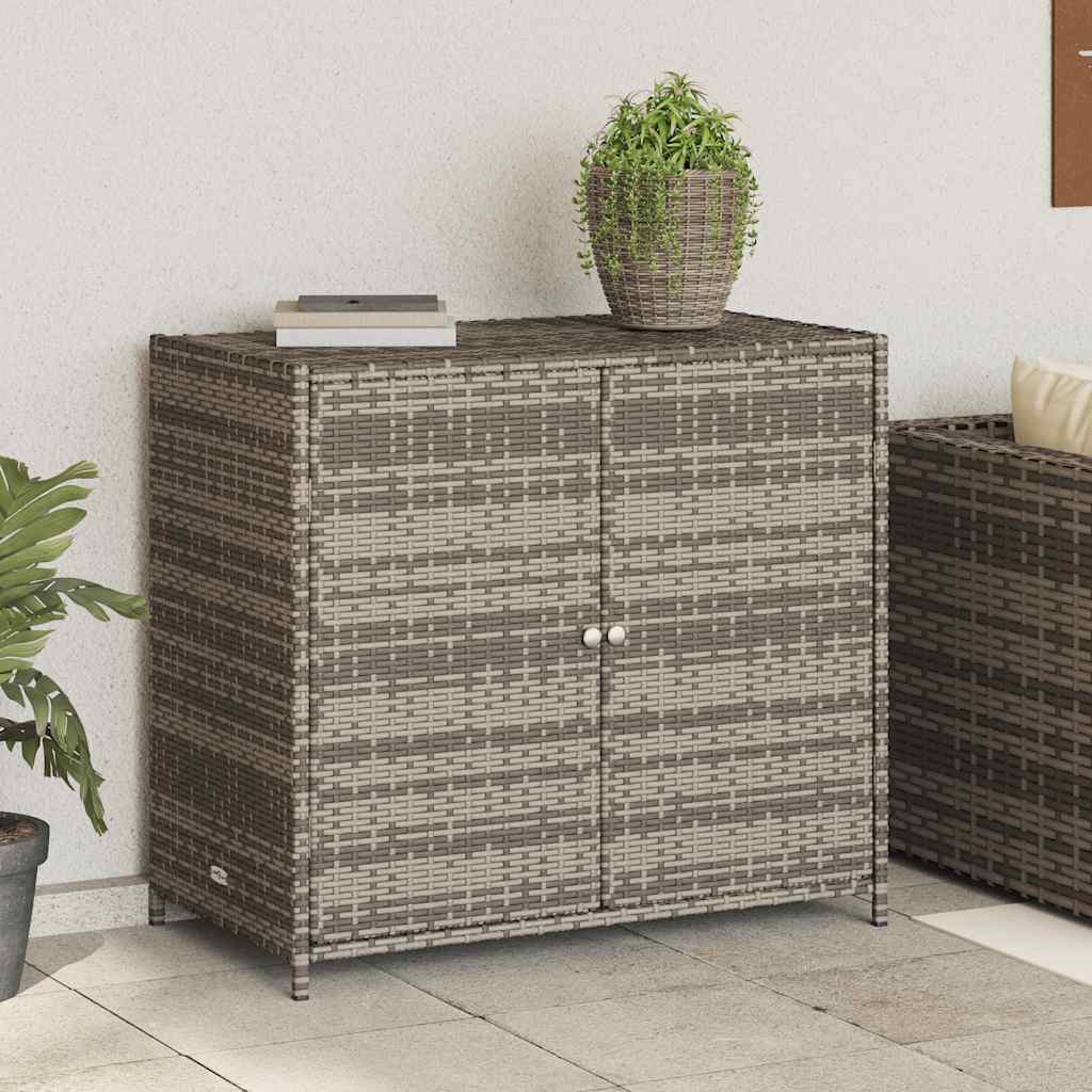 vidaXL Gartenschrank Schwarz 83x45x76 cm Poly Rattan