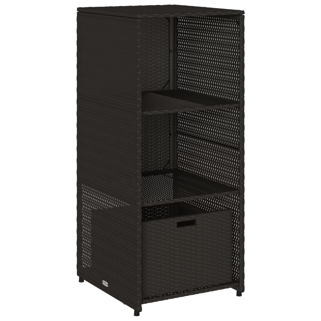 vidaXL Gartenschrank Schwarz 50x55x115 cm Poly Rattan