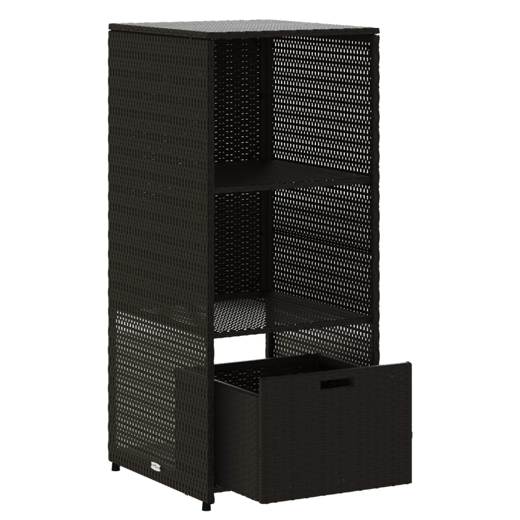 vidaXL Gartenschrank Schwarz 50x55x115 cm Poly Rattan