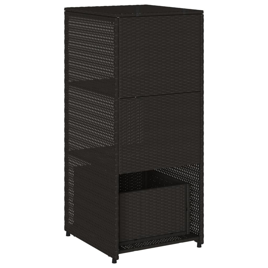 vidaXL Gartenschrank Schwarz 50x55x115 cm Poly Rattan