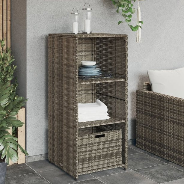 vidaXL Gartenschrank Schwarz 50x55x115 cm Poly Rattan