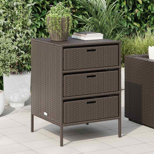 vidaXL Gartenschrank Schwarz 55x59x80 cm Poly Rattan