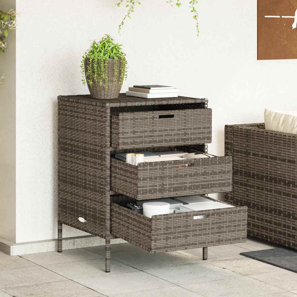 vidaXL Gartenschrank Schwarz 55x59x80 cm Poly Rattan