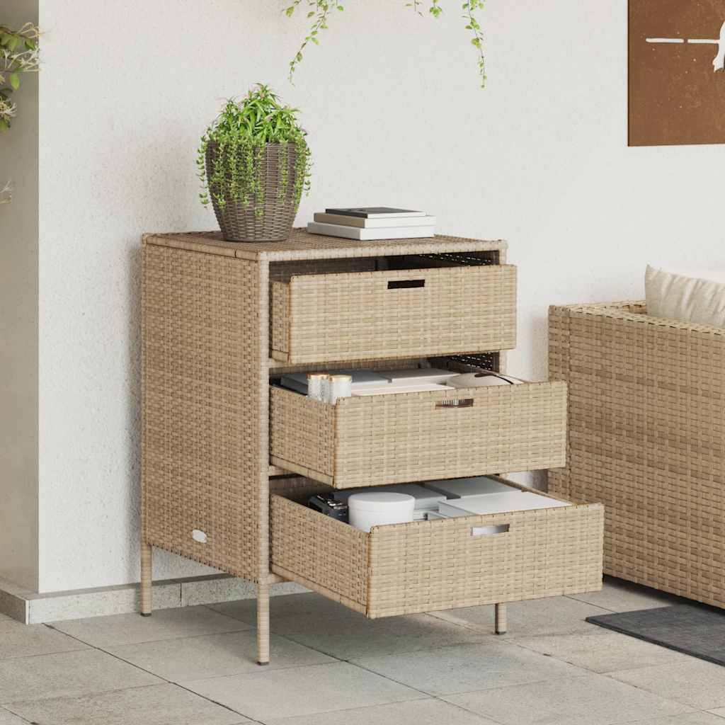 vidaXL Gartenschrank Schwarz 55x59x80 cm Poly Rattan