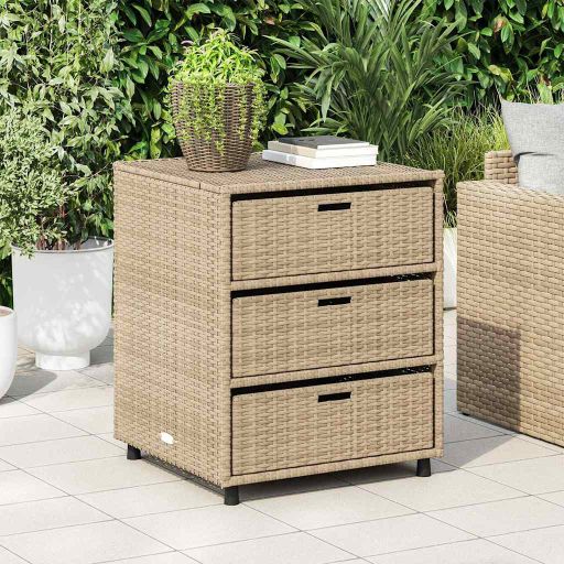 vidaXL Gartenschrank Schwarz 55x59x80 cm Poly Rattan