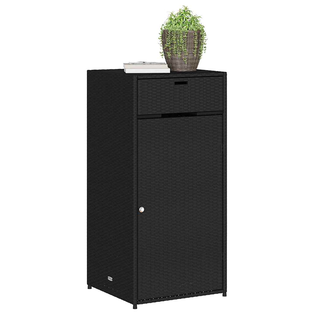 vidaXL Gartenschrank Schwarz 55x55x111 cm Poly Rattan