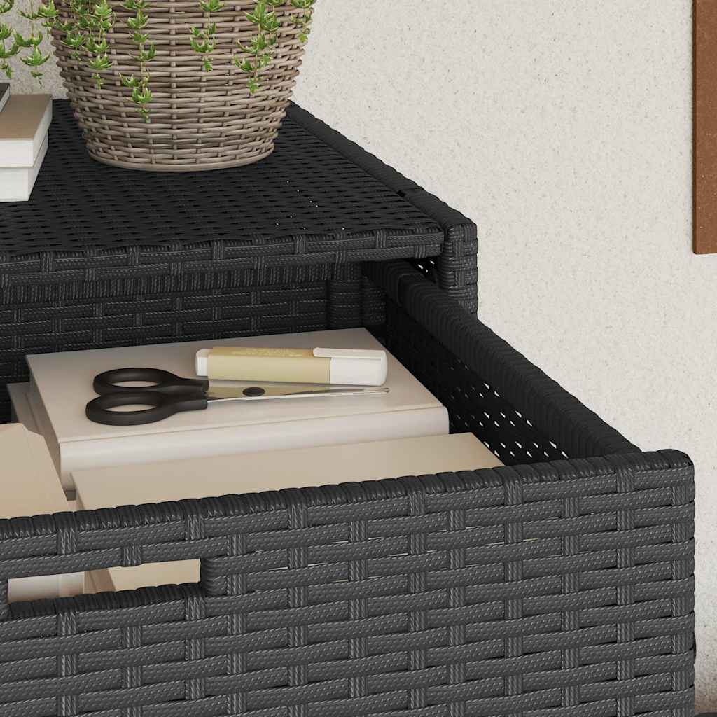 vidaXL Gartenschrank Schwarz 55x55x111 cm Poly Rattan