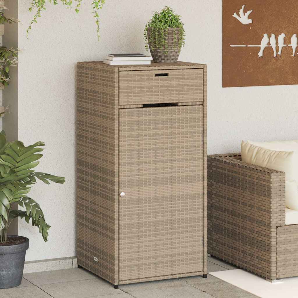 vidaXL Gartenschrank Schwarz 55x55x111 cm Poly Rattan